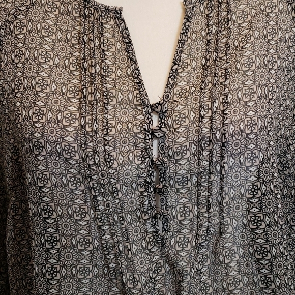 LIZ Claiborne Sheer Tunic Pheasant Top L EUC - Picture 5 of 8